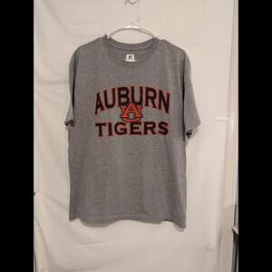 Auburn Tigers T Shirt Russell Athletic Short Sleeve Men Large/Gray/ Football